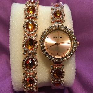 STRADA Citrine & Diamond Watch & Bracelet